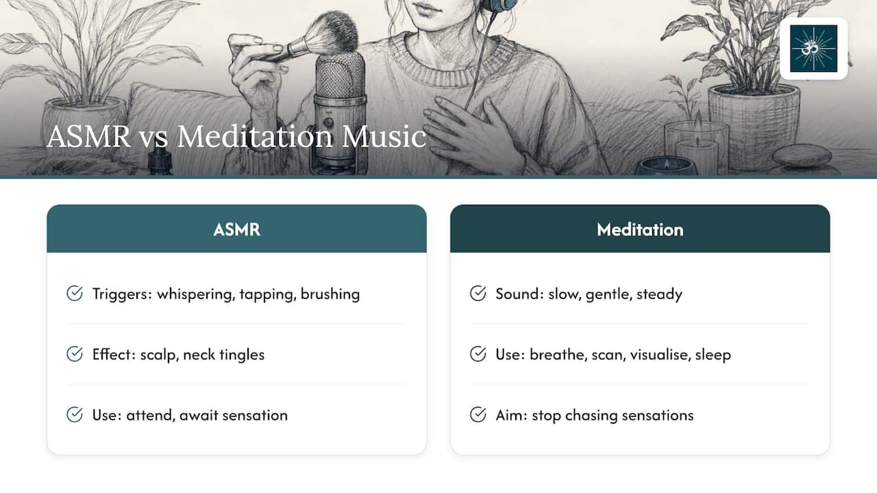 ASMR vs Meditation Music: Which Should You Press Play On? 1 ASMR and meditation music compared by purpose
